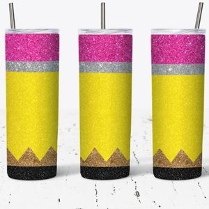 Glittery Pencil 20oz Skinny Tumbler